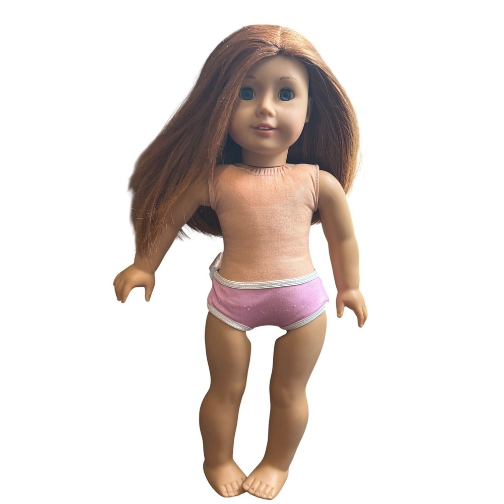 American Girl Doll Red Straight Hair Blue Eyes 2014 Nude 18"